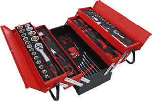 Ящик для инструментов металлический с 86 ключами BGS-6056 цена и информация | Ящики для инструментов, держатели | 220.lv