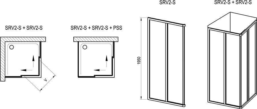 Kvadrātveida dušas kabīne Ravak Supernova SRV2-S 90 цена и информация | Dušas kabīnes | 220.lv