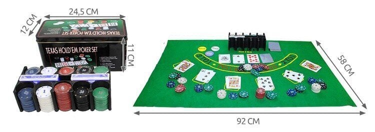 Poker Texas Game Set Box cena un informācija | Azartspēles, pokers | 220.lv