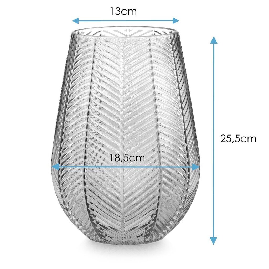 AmeliaHome vāze Vitoria 25.5 cm cena un informācija | Vāzes | 220.lv