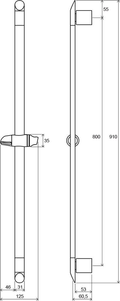 Dušas pamatne ar regulējamu dušas turētāju Ravak, 90 cm cena un informācija | Aksesuāri jaucējkrāniem un dušai | 220.lv