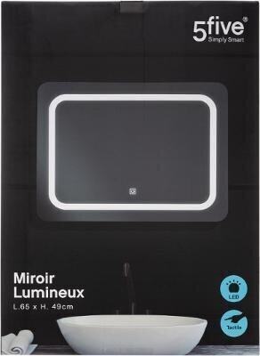 LED spogulis. 65x49 cm cena un informācija | Vannas istabas aksesuāri | 220.lv