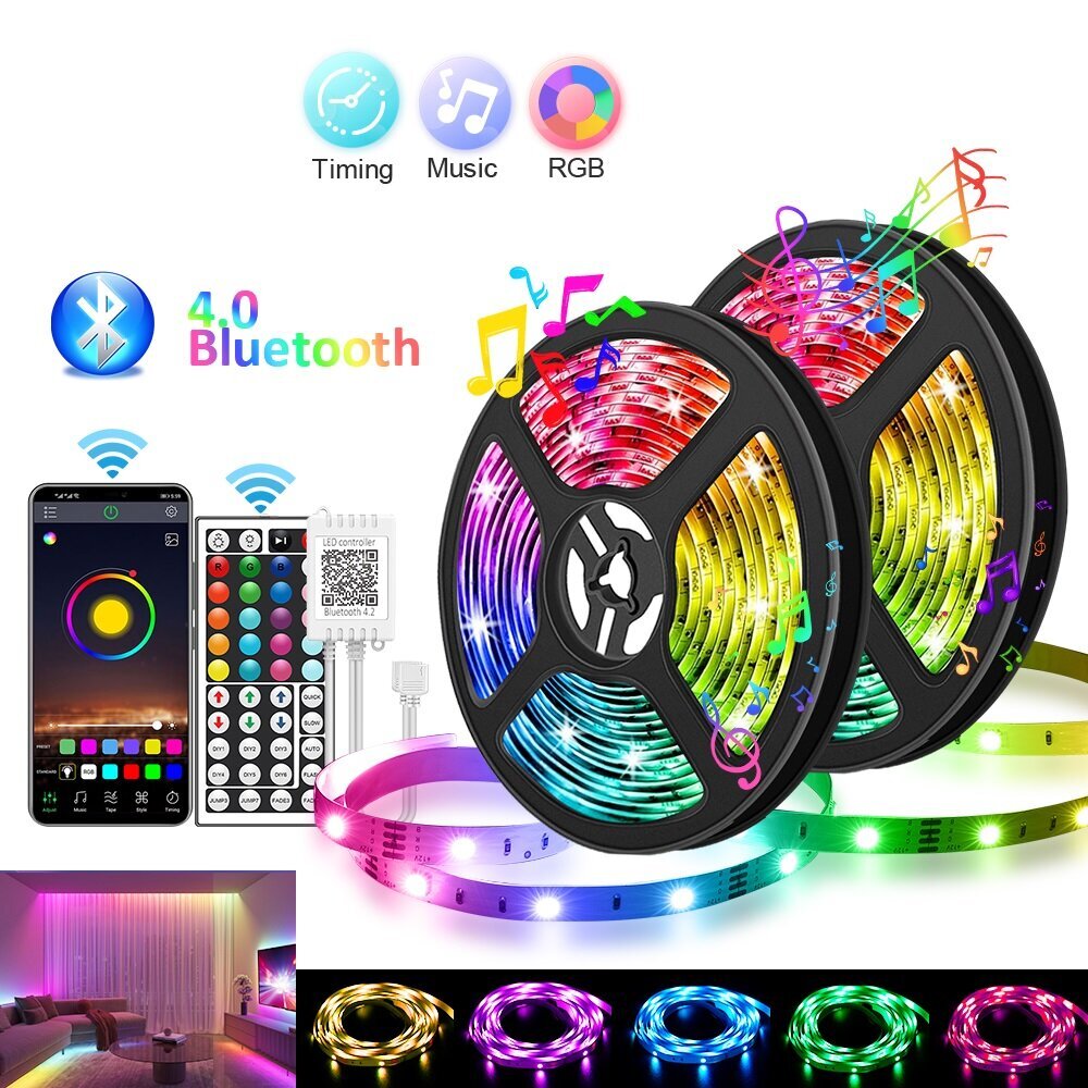 Smart RGB 5050 LED lente ar 10 m Bluetooth funkciju un mūzikas vadību cena un informācija | LED lentes | 220.lv