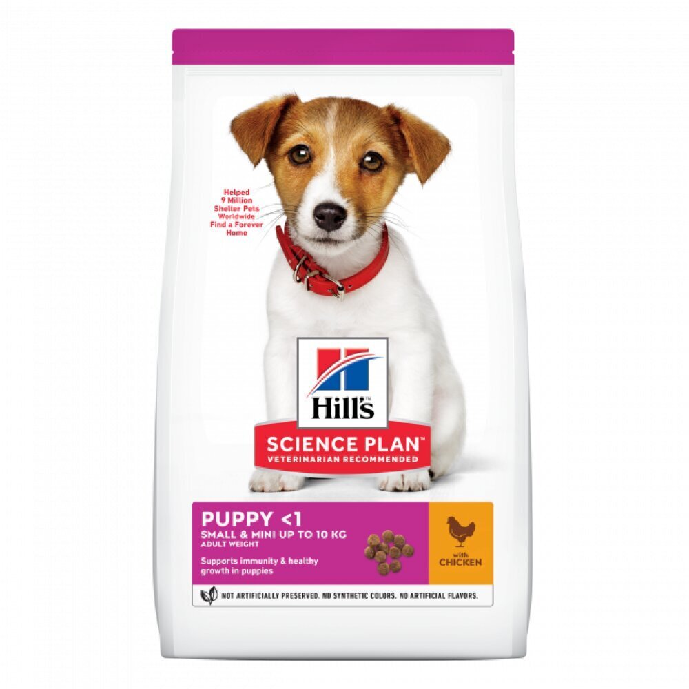 Hill's Science plan Puppy Small Medium Chicken sausā barība maziem un vidējiem kucēniem līdz 12 mēnešiem ar vistu, 6 kg цена и информация | Sausā barība suņiem | 220.lv