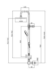 Dušas sistēma ar termostata jaucējkrānu Herz Fresh a38 cena un informācija | Dušas komplekti un paneļi | 220.lv