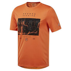 Футболка с коротким рукавом мужская Reebok RUN CREW TEE DY8322, Оранжевый цена и информация | Мужские футболки | 220.lv