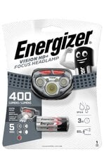 ENERGIZER Vision HD Focus LED galvas lukturis 400lm + 3xAAA Energizer MAX baterijas, 5 režīmi kaina ir informacija | Lukturi | 220.lv