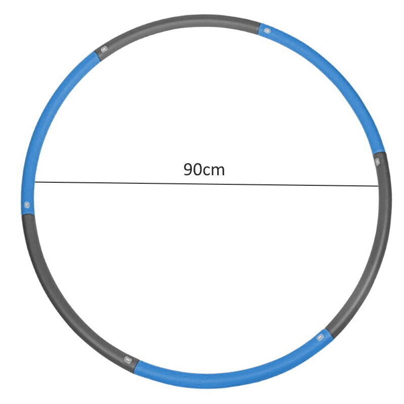 SportVida Saliekams Putu virsmas Hula Hoop vingrošanas 90cm riņķis 700gr Pelēks / Zils cena un informācija | Vingrošanas riņķi un nūjas | 220.lv