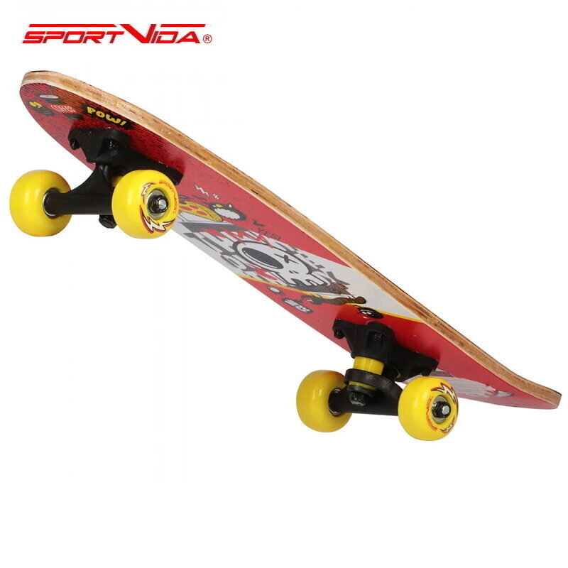 SportVida Cruiser Skrituļdēlis 61cm garš ar PVC-92A Riteņiem (50x30mm) ABEC-5 gultņiem (Max 100kg) Sarkans цена и информация | Skrituļdēļi | 220.lv