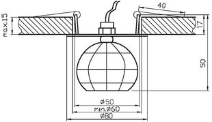 Candellux iebūvējamais gaismeklis SK-27 cena un informācija | Iebūvējamās lampas, LED paneļi | 220.lv