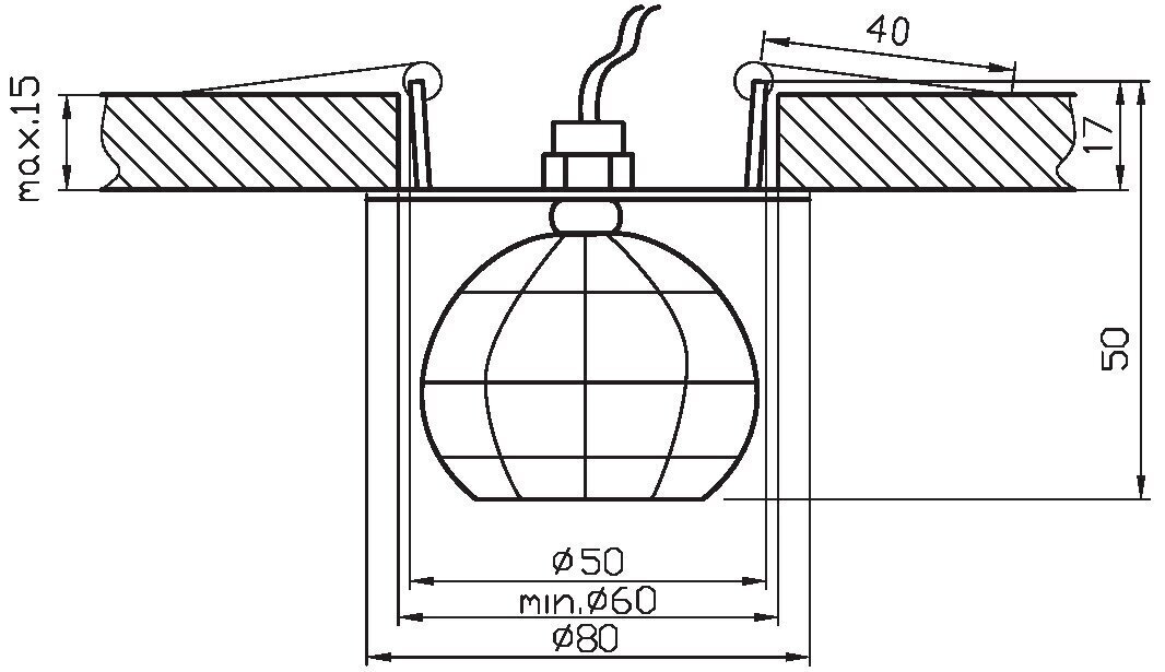 Candellux iebūvējamais gaismeklis SK-27 цена и информация | Iebūvējamās lampas, LED paneļi | 220.lv