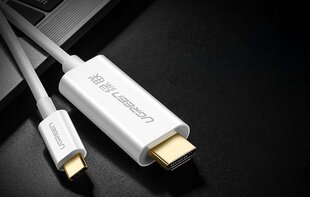 Кабель USB-C на HDMI UGREEN MM121, 4K, 1.5 м (белый) цена и информация | Кабели и провода | 220.lv