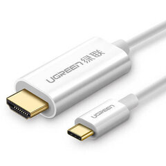 Кабель USB-C на HDMI UGREEN MM121, 4K, 1.5 м (белый) цена и информация | Кабели и провода | 220.lv