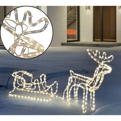 LED dekorācija Briedis ar kamanām cena un informācija | Ziemassvētku dekorācijas | 220.lv