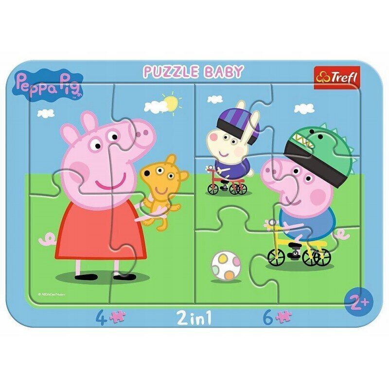 TREFL Peppa puzzle 2 in 1 cena un informācija | Puzles, 3D puzles | 220.lv