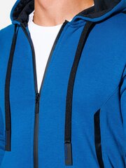 Vīriešu džemperis ar kapuci Ombre B1076 zils cena un informācija | Vīriešu jakas | 220.lv