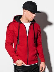 Vīriešu džemperis ar kapuci Ombre B1076 sarkans cena un informācija | Vīriešu jakas | 220.lv