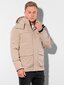 Vīriešu jaka ar kapuci Ombre C504 bēša cena un informācija | Vīriešu virsjakas | 220.lv