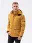 Vīriešu jaka ar kapuci Ombre C504 sinepes cena un informācija | Vīriešu virsjakas | 220.lv