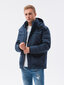 Vīriešu jaka ar kapuci Ombre C504 tumši zila cena un informācija | Vīriešu virsjakas | 220.lv