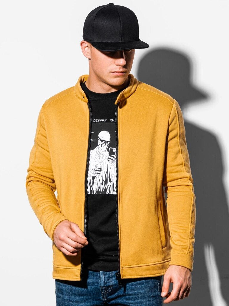 Vīriešu džemperis ar rāvējslēdzēju Ombre B1071 dzeltens cena un informācija | Vīriešu jakas | 220.lv