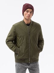 Куртка-бомбер мужская Ombre C538 оливковая цена и информация | Мужские куртки | 220.lv