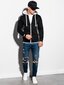 Vīriešu džemperis ar kapuci Ombre B1076 melns cena un informācija | Vīriešu jakas | 220.lv
