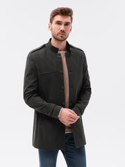 Мужское осеннее пальто Ombre C269, чёрное цена и информация | Мужские пальто | 220.lv