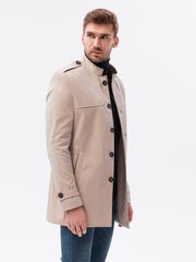 Мужское осеннее пальто Ombre C269, бежевое цена и информация | Мужские пальто | 220.lv