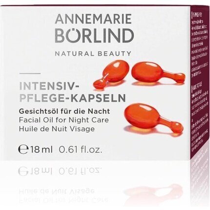 Intensīvas sejas kopšanas kapsulas Annemarie Börlind Facial Oil For Night Care Ampules, 50 gab. cena un informācija | Serumi sejai, eļļas | 220.lv