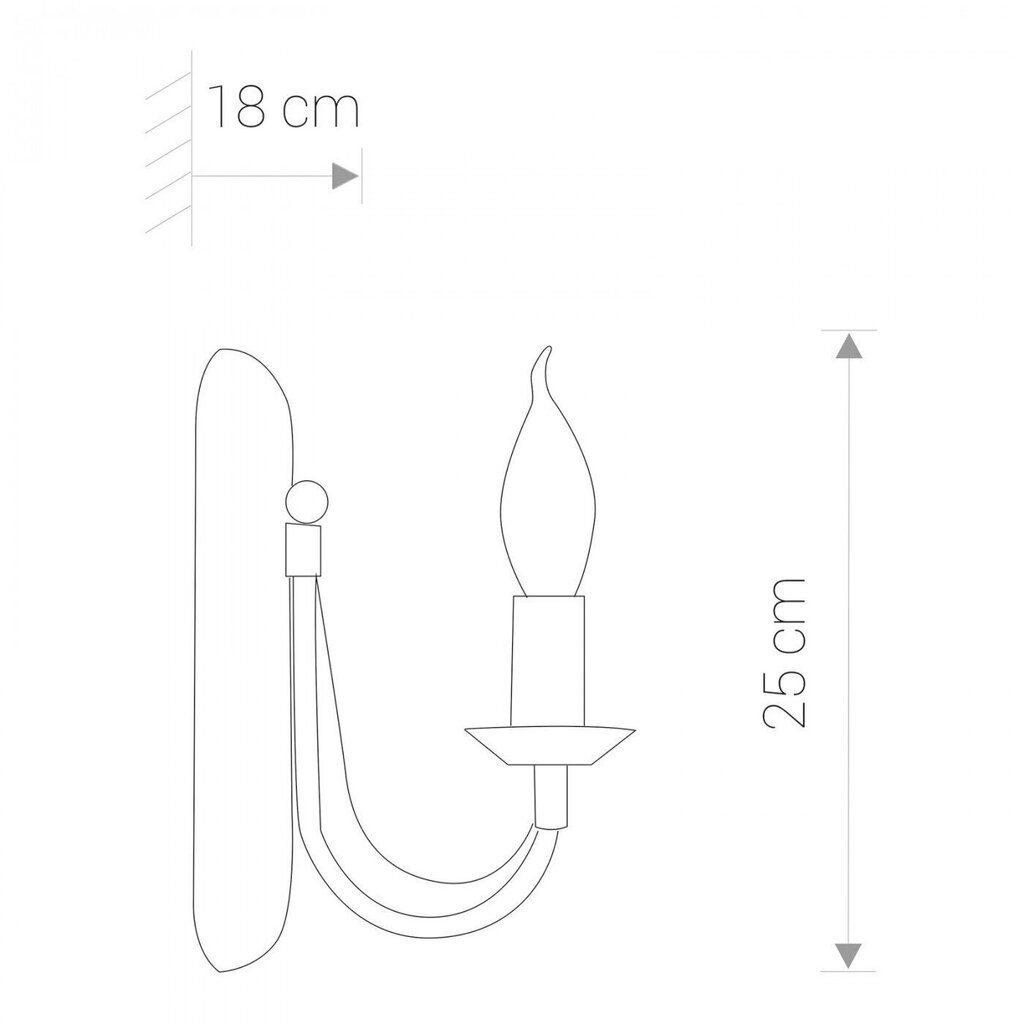 Nowodvorski Lighting sienas lampa Ares 202 cena un informācija | Sienas lampas | 220.lv