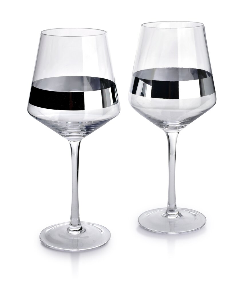 MIRELLA SILVER komplekts ar 2 vīna glāzēm - 580 ml - 6,9x7,9xh 22,5 cm cena un informācija | Glāzes, krūzes, karafes | 220.lv