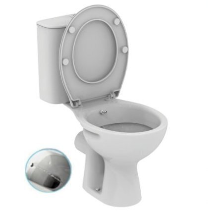 Komplektā: tualete ar bidē + sēdeklis + stūra vārsts + 300 mm šļūtenes + universāls savienojums Ražots ES cena un informācija | Tualetes podi | 220.lv