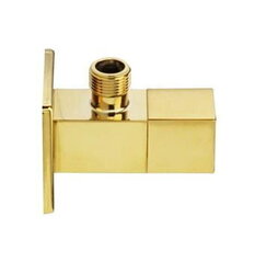 Угловой вентиль 1/2"-3/8" куб. Loft-Gold, золотистый цена и информация | Сантехнические шланги | 220.lv