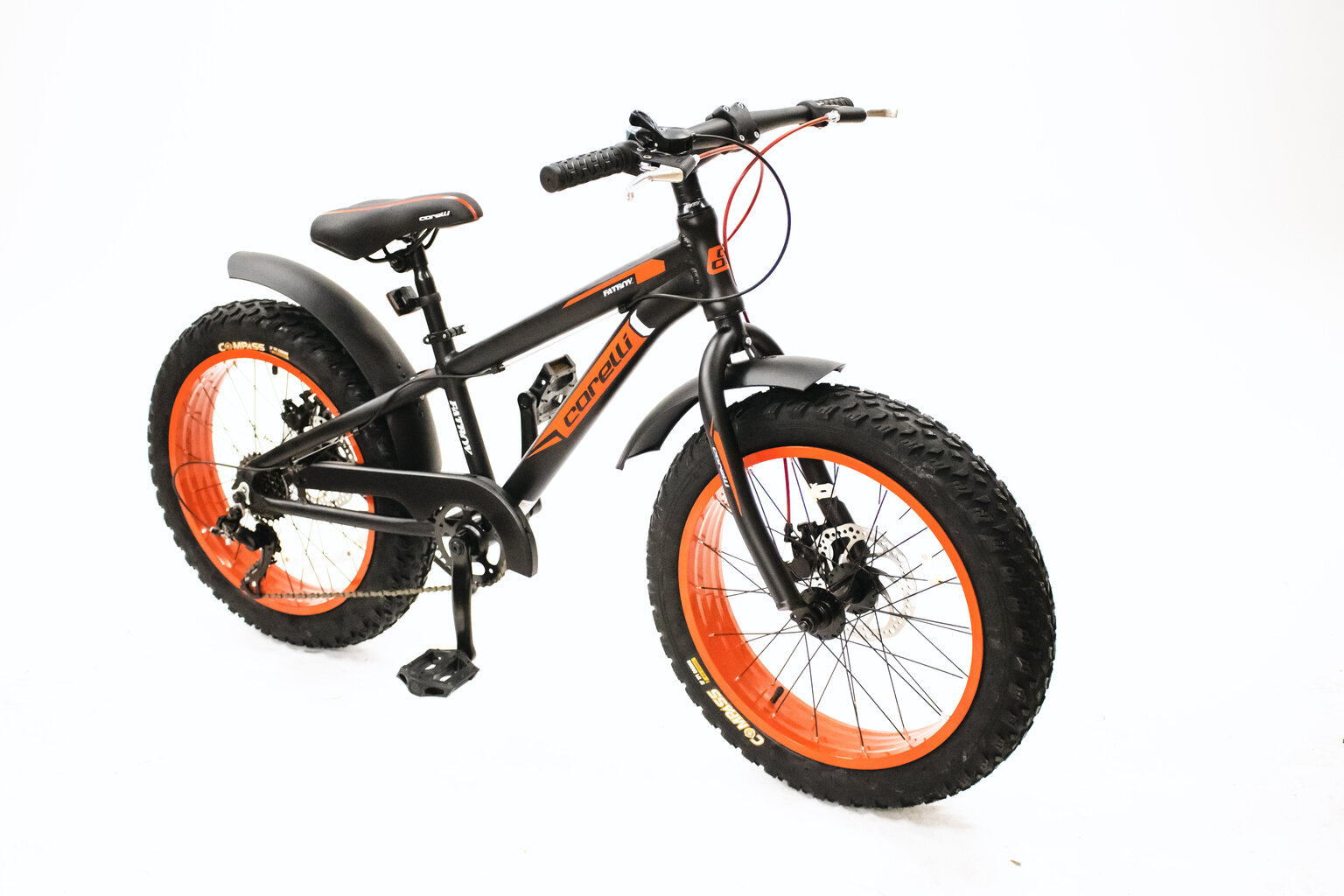 Bērnu velosipēds Corelli Fatboy 20", melns/sarkans cena un informācija | Velosipēdi | 220.lv