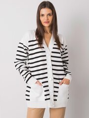 Sieviešu jaka, balta ar svītrām cena un informācija | Sieviešu džemperi | 220.lv