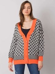 Sieviešu jaka, melnbalta ar oranžu akcentu cena un informācija | Sieviešu džemperi | 220.lv