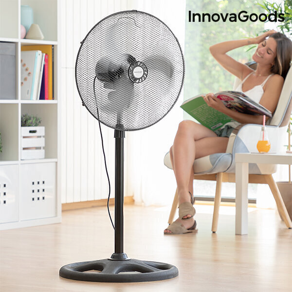 Stāvventilators InnovaGoods Industrial Ø 45 cm 75W Melns cena un informācija | Ventilatori | 220.lv