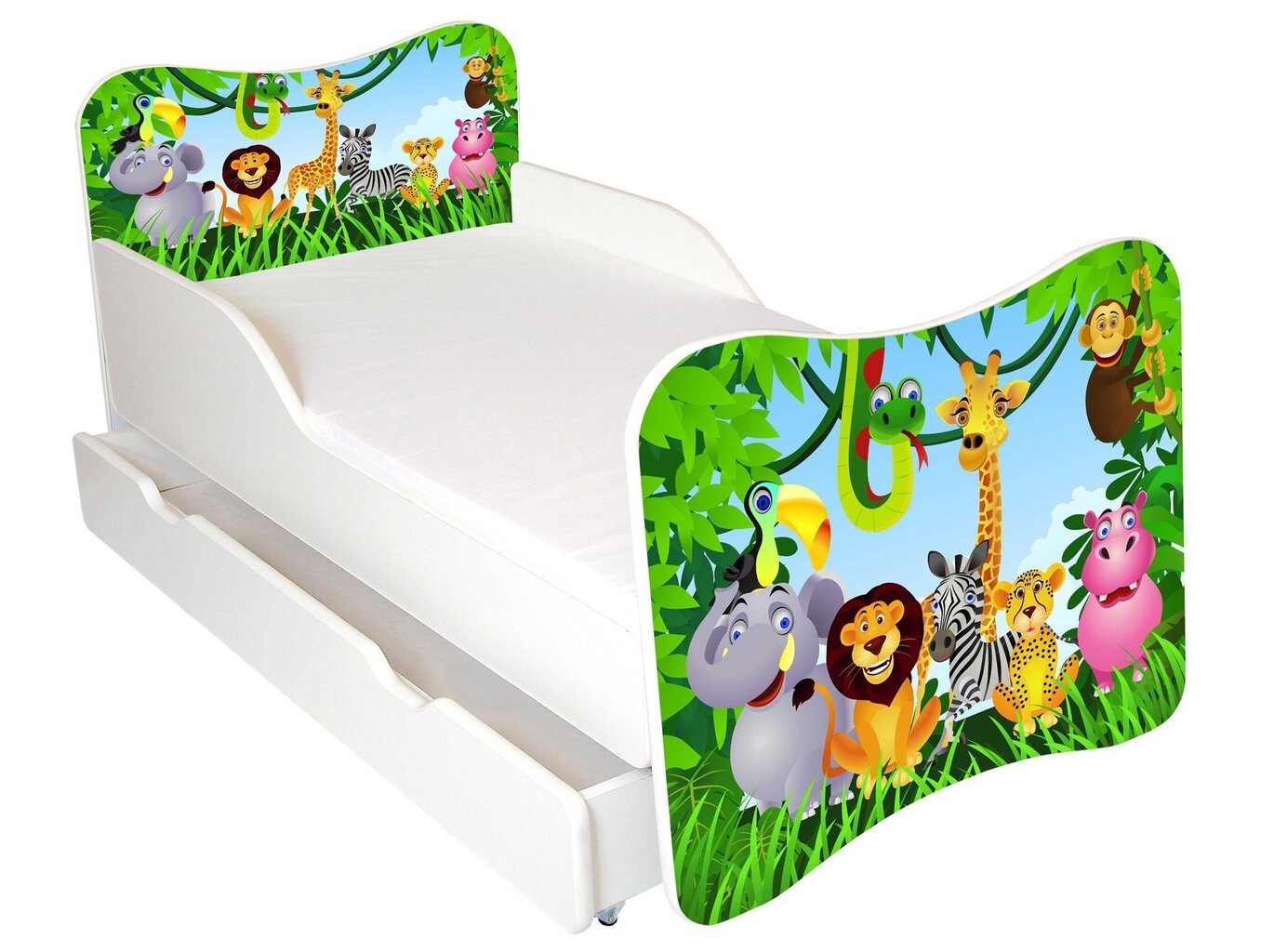 Gulta ar matraci un veļas kasti Ami 1, 160x80 cm цена и информация | Bērnu gultas | 220.lv