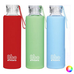 Бутылка Irisana BBO4, боросиликатное стекло, 550 мл, красная цена и информация | Фляги для воды | 220.lv