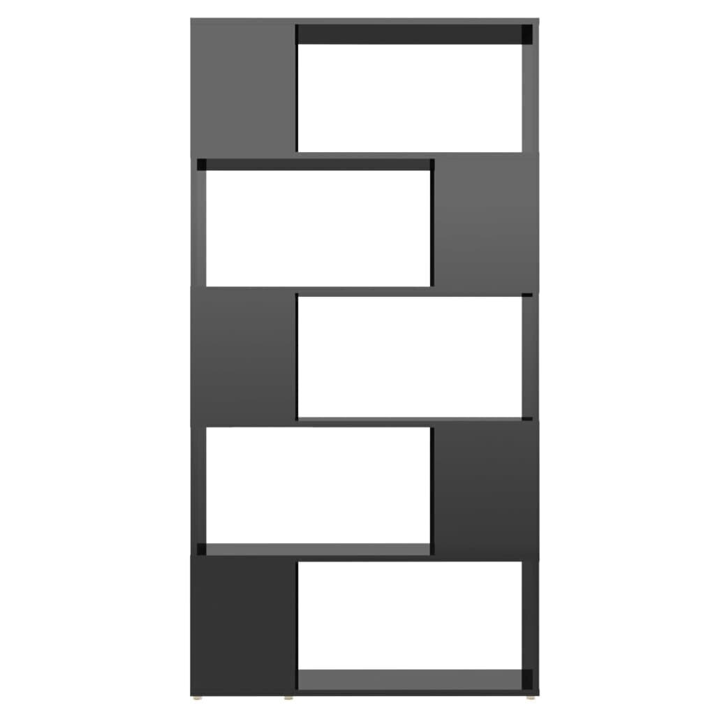 vidaXL Grāmatu skapis/telpas dalītājs, melns, 80x24x155 cm cena un informācija | Plaukti | 220.lv