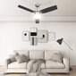 vidaXL griestu ventilators ar lampu un pulti, 108 cm, tumši brūns cena un informācija | Ventilatori | 220.lv