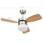 vidaXL griestu ventilators ar lampu un pulti, 76 cm, gaiši brūns cena un informācija | Ventilatori | 220.lv