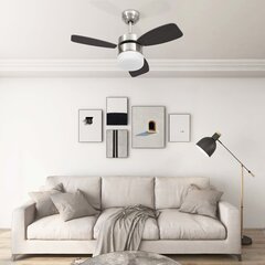 vidaXL griestu ventilators ar lampu un pulti, 76 cm, tumši brūns цена и информация | Вентиляторы | 220.lv