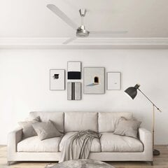 vidaXL griestu ventilators, 142 cm, sudraba krāsā цена и информация | Вентиляторы | 220.lv