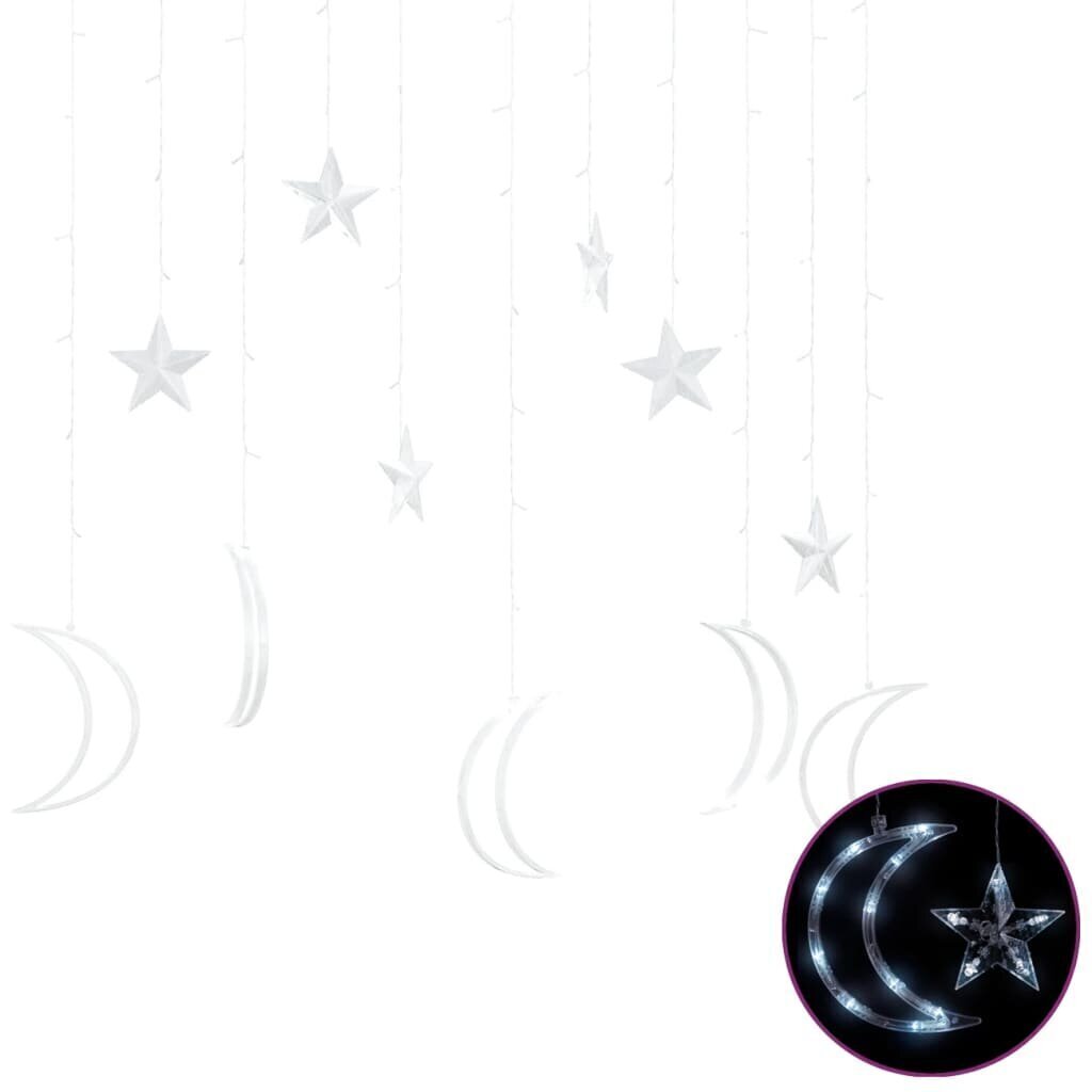 Virtene zvaigzne un mēness, 138 silti baltas LED spuldzes цена и информация | Ziemassvētku lampiņas, LED virtenes | 220.lv