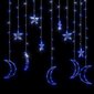 Virtene zvaigzne un mēness, 138 zilas LED spuldzes cena un informācija | Ziemassvētku lampiņas, LED virtenes | 220.lv