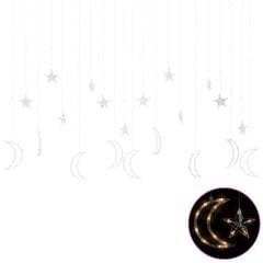 Virtene zvaigzne un mēness, 345 silti baltas LED spuldzes cena un informācija | Ziemassvētku lampiņas, LED virtenes | 220.lv