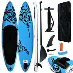 vidaXL piepūšams SUP dēlis, 305x76x15 cm, zils цена и информация | SUP доски, водные лыжи, водные аттракционы | 220.lv