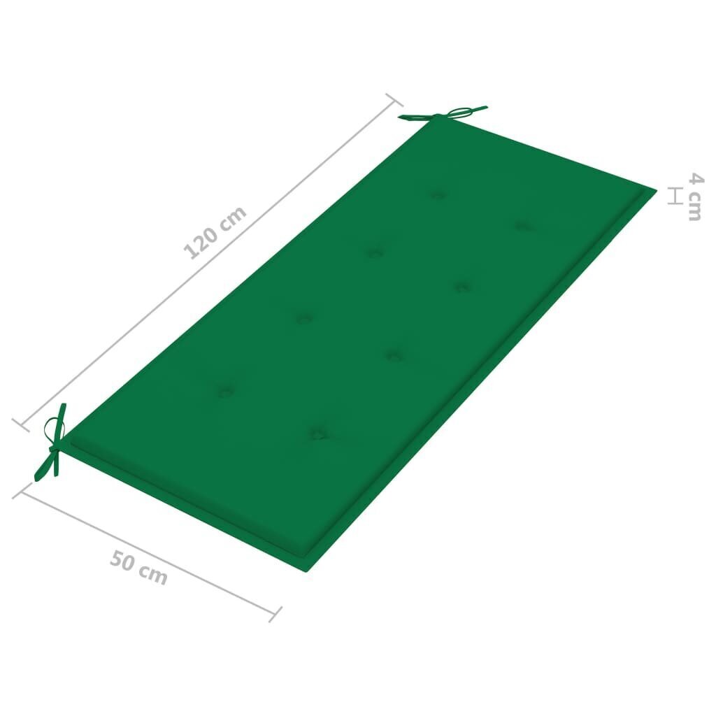 Saliekams dārza sols ar spilvenu, 118cm, bambuss цена и информация | Dārza soli | 220.lv